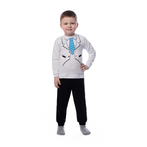 Комплект детский Утенок 752, белый свитшот + черные штаны