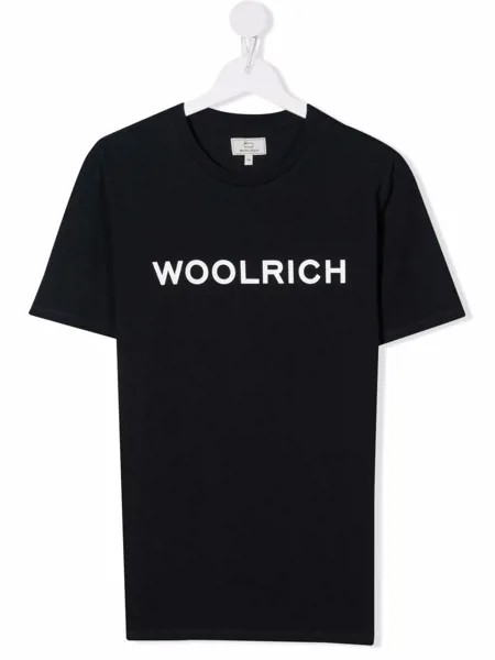 Woolrich Kids футболка с логотипом