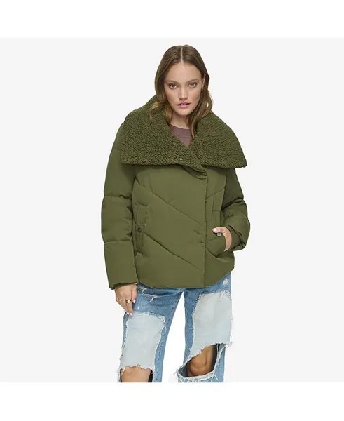 Женское асимметричное стеганое пальто Валенсия Andrew Marc, зеленый