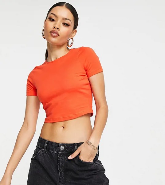 Красная укороченная облегающая футболка ASOS DESIGN Petite-Красный