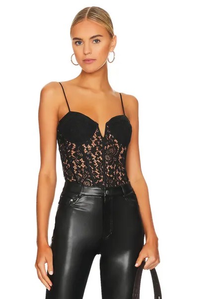 Боди CAMI NYC Anne Corded Lace, черный