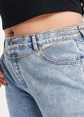 Золотистая цепочка на талию с подвеской-бабочкой ASOS DESIGN Curve-Золотистый