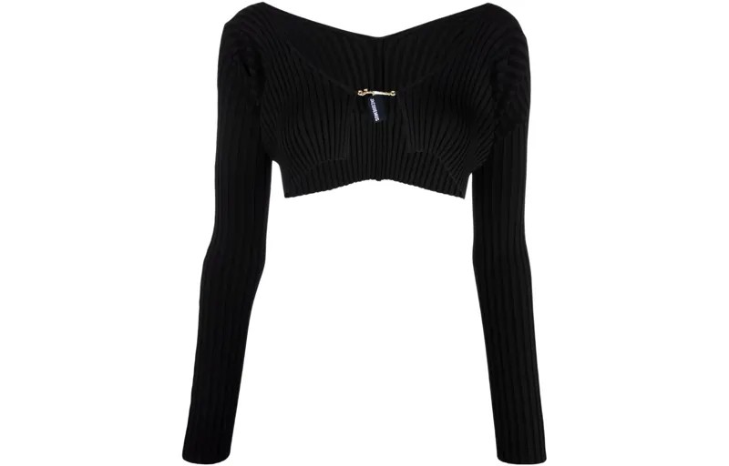 Женский укороченный топ Jacquemus, цвет Black