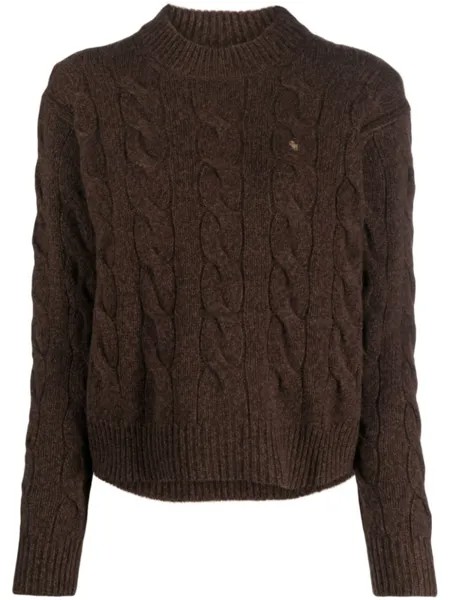 Polo Ralph Lauren джемпер фактурной вязки, коричневый