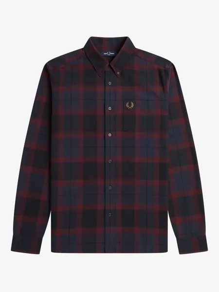 Оксфордская рубашка Fred Perry в клетку тартан, Oxblood