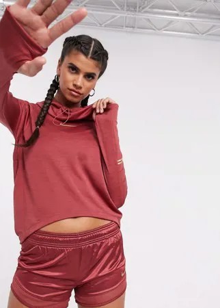 Розовый лонгслив с капюшоном Nike Running