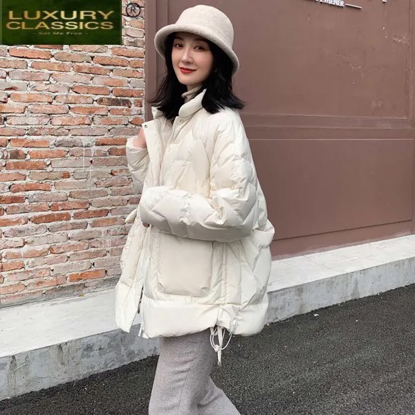 Женский пуховик, пальто на осень и зиму, женские теплые куртки на белом утином пуху, корейские парки, женская одежда 2021, Chaqueta LW4617