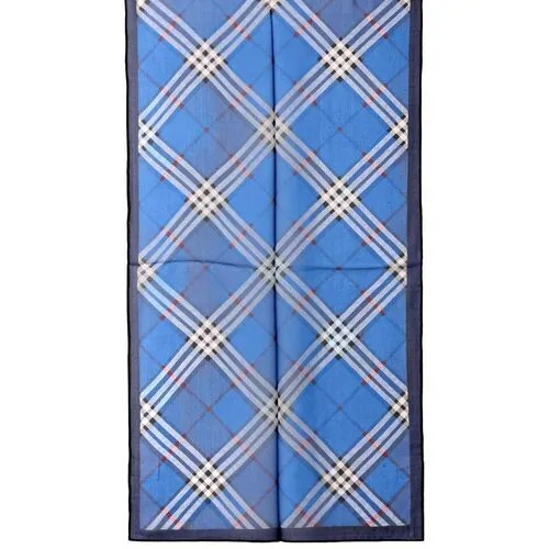 Шарф Marina D'Este, натуральный шелк, 160х45 см, one size, синий, голубой