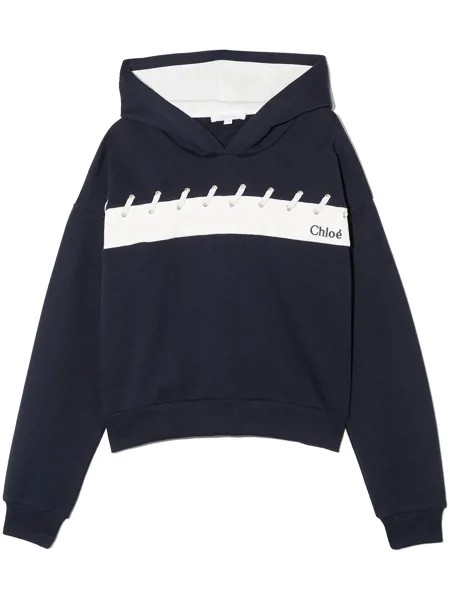 Chloé Kids худи с декоративной строчкой и логотипом
