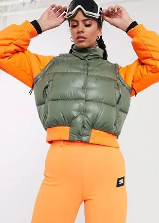 Горнолыжный бомбер со съемными рукавам ASOS 4505-Оранжевый