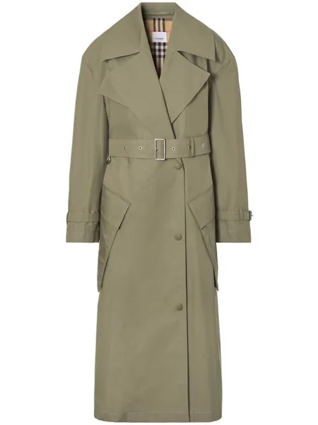 Габардиновый тренч Laxton Burberry, зеленый