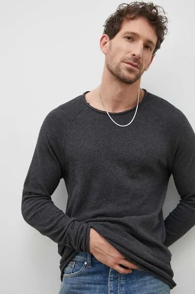 Хлопковый лонгслив American Vintage, серый