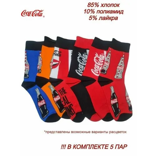 Носки Coca-Cola, размер 40-45, черный, красный