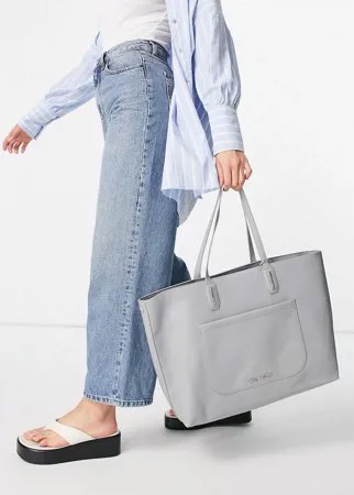 Светло-серая сумка-тоут с кошельком для монет Steve Madden Curtis-Серый