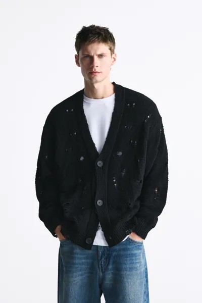 Кардиган мужской ZARA 03166407 черный S/M (доставка из-за рубежа)