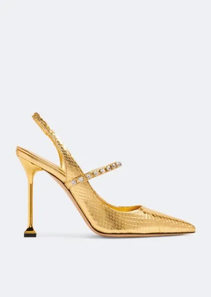 Туфли Miu Miu Ayers Leather Slingback, золотой