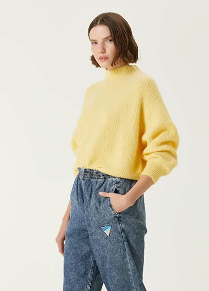Желтый свитер с воротником-стойкой American Vintage