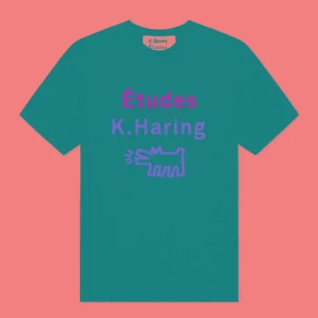Мужская футболка Etudes x Keith Haring Wonder Barking Dog, цвет чёрный, размер XL