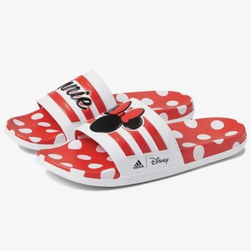 Женские шлепанцы Adidas x Disney Minnie Mouse Adilette Comfort, красные тапочки #060