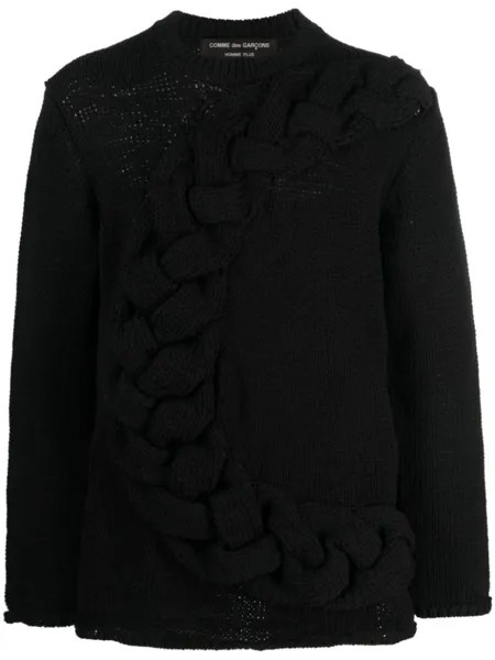 Comme des Garçons Homme Plus джемпер фактурной вязки, черный