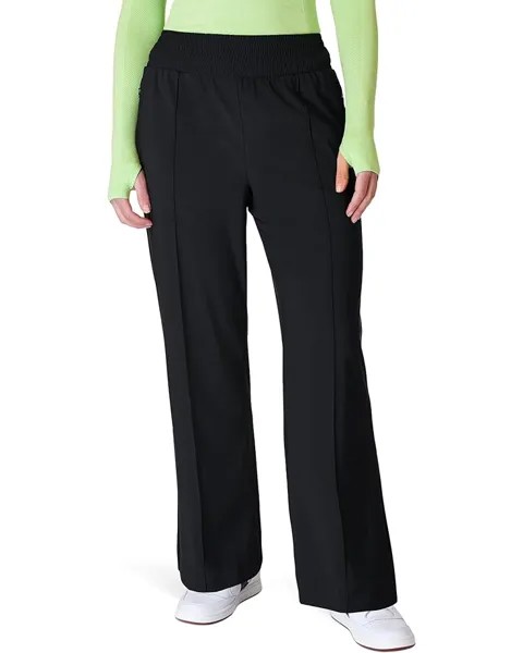 Брюки Sweaty Betty Explorer Wide Leg Track, черный
