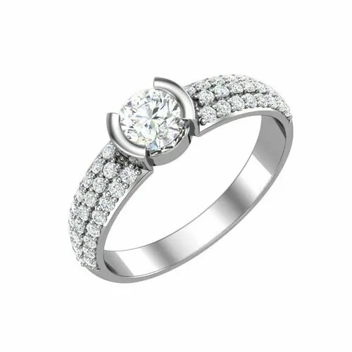 Кольцо POKROVSKY кольцо из серебра 0101400-00775, серебро, 925 проба, родирование, размер 17, бесцветный
