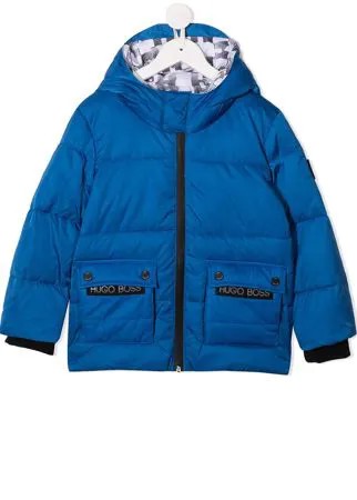 BOSS Kidswear пуховик с логотипом