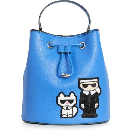 Сумка Karl Lagerfeld повседневная, регулируемый ремень, синий