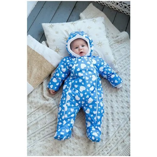 Утепленный комбинезон для новорожденных JoliKids, нк-005, рост 74, голубой