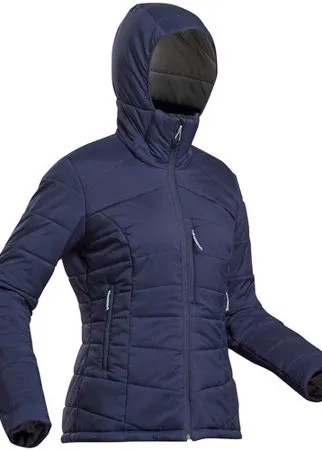 Куртка для горного треккинга с капюшоном женский TREK 500, размер: S, цвет: Синий Графит FORCLAZ Х Декатлон