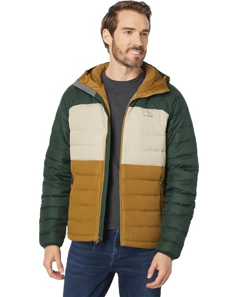 Куртка L.L.Bean Bean's Down Hooded Color-Block, цвет Fatigue Green/Deep Balsam