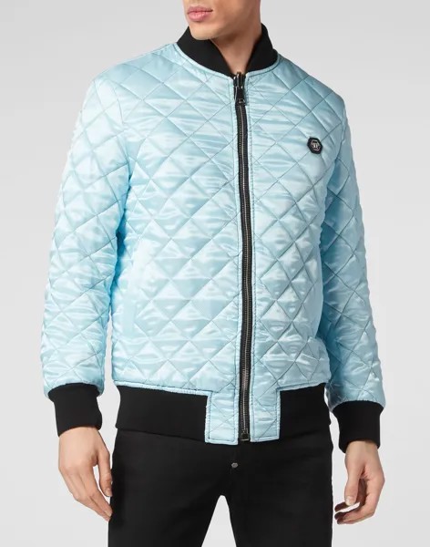 Атласный бомбер Love Tattoo Philipp Plein, цвет Turquoise