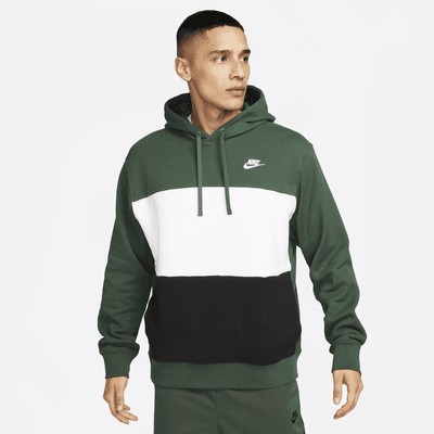 Худи Nike Club Fleece, цвет Fir/White/Black/White
