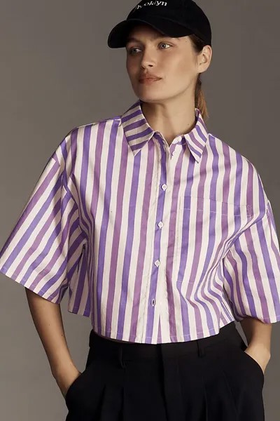 Укороченная рубашка в полоску Essentiel Antwerp Ezra, фиолетовый