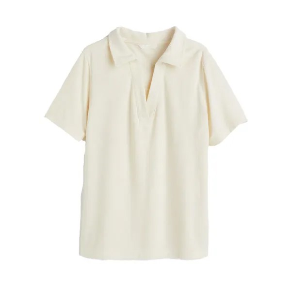 Футболка H&M Terry Polo, кремовый