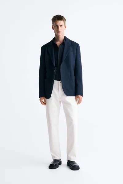 Базовый пиджак ZARA, синий
