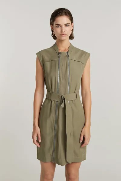 Прямое платье с поясом G-Star Raw, хаки