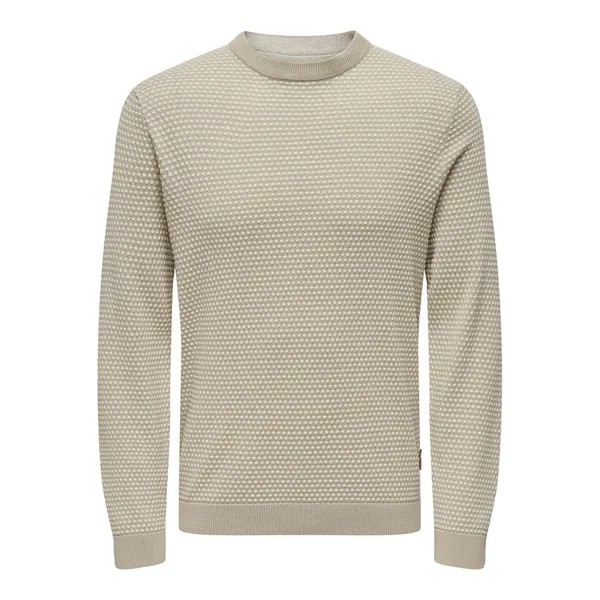 Свитер Only & Sons Tapa Reg 12 Crew Neck, бежевый