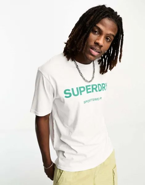 Белая спортивная футболка Superdry code Core