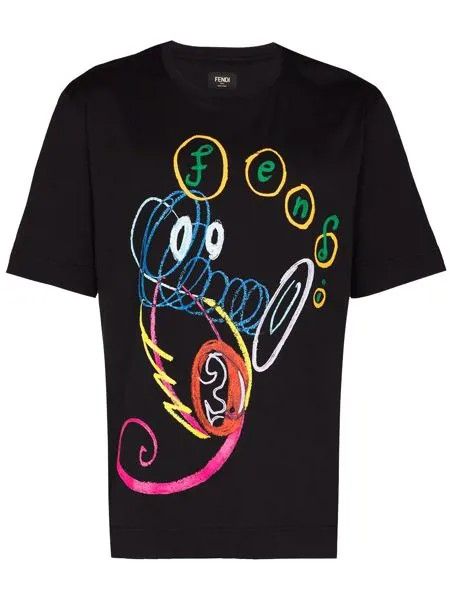 Fendi футболка с принтом Seahorse из коллаборации с Noel Fielding