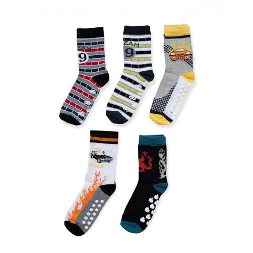 Комплект носков Aviva kids collection, 5шт, 31/34, носки детские, носки для мальчика, хлопковые, тонкие, подарочная коробка, набор
