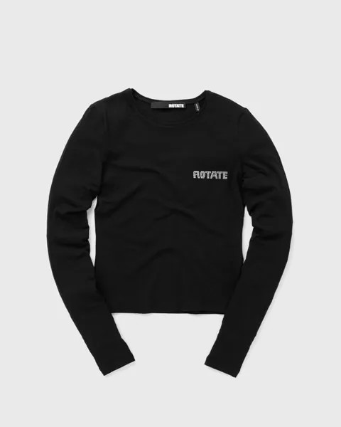 Топ Rotate Birger Christensen Long Sleeve Logo Tee, черный