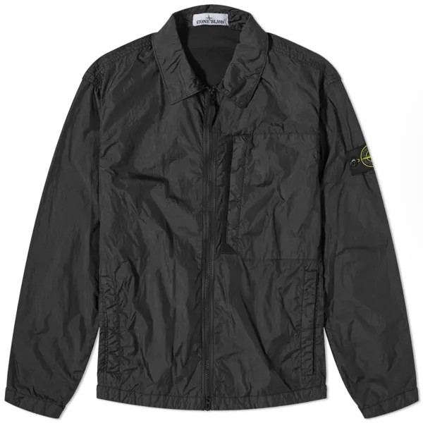 Репсовая рубашка на молнии Stone Island, черный