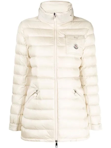 Moncler пуховик Madine с капюшоном, нейтральный цвет