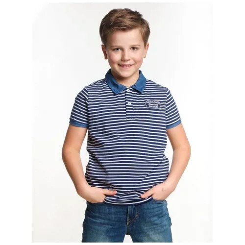Поло для мальчиков Mini Maxi, модель 2870, цвет синий, размер 140