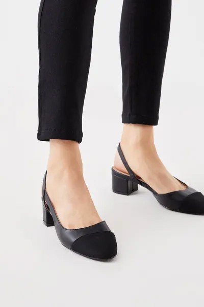 Туфли-лодочки Esme с ремешком и контрастным носком Dorothy Perkins, черный