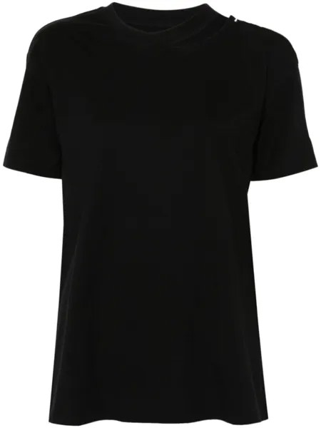 MM6 Maison Margiela футболка с прорезями, черный