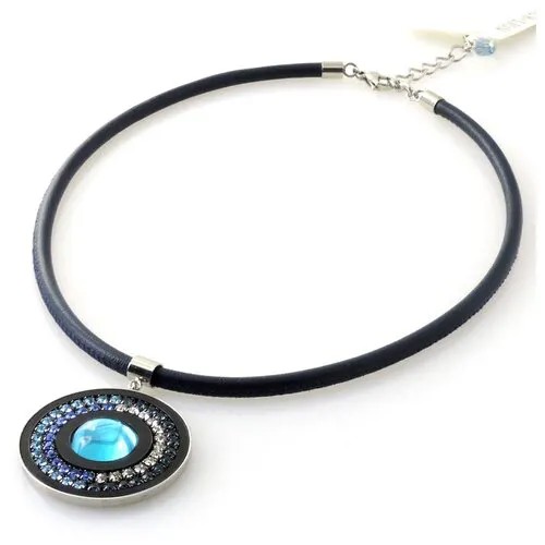 Колье Coeur de Lion, кристаллы Swarovski, длина 41 см, голубой, синий
