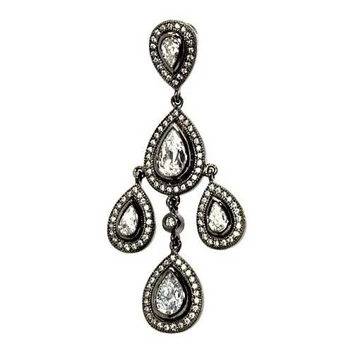 Подвеска с фианитами из серебра PV30813CLBR00-001-BLK JV