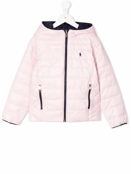 Ralph Lauren Kids двусторонняя куртка на молнии с капюшоном